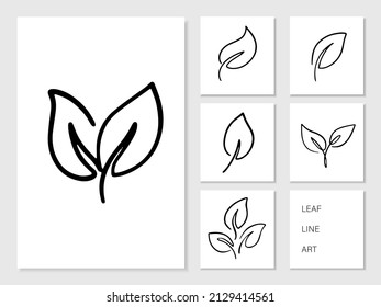 Dibujo de la línea de la hoja Mano. Ilustración sobre el arte de la línea de la hoja.