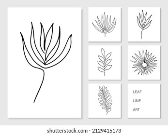 Dibujo de la línea de la hoja Mano. Ilustración sobre el arte de la línea de la hoja.