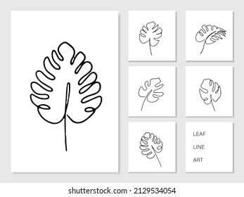 Dibujo de la línea de la hoja Mano. Ilustración sobre el arte de la línea de la hoja.