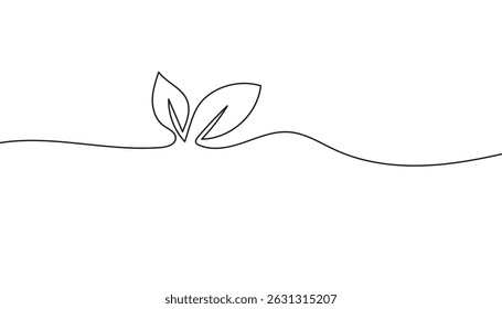 Leaf line art hand drawn botanical.Vector illustration 