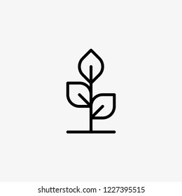LEAF. Line art icon design with black color. Vector outline symbol of nature in thin line.