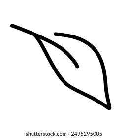 Leaf with line art and minimal vector