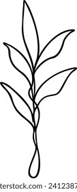 Leaf Line Art | Minimalist Botanical Plant Graphic