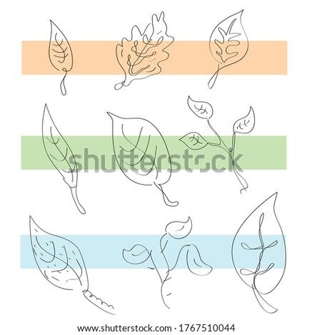 leaf line art vector design. eps10