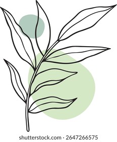 Leaf Line Art Vector Art PNG design.