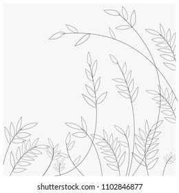 Leaf line black color illustration wallpaper background design