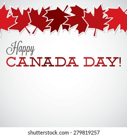 Leaf line Canada Day card in vector format.