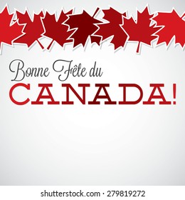 Leaf line Canada Day card in vector format.