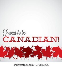 Leaf line Canada Day card in vector format.