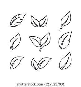 leaf line element  icon vector design template web