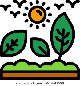 Leaf Line Filled Vector Icon Design