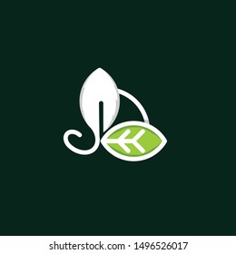 Leaf Line Growth Naturally Vector Logo