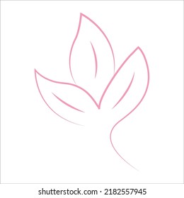Ilustración de diseño de línea de hoja