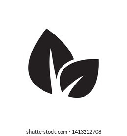 Leaf line icon. eco black leaf icons.