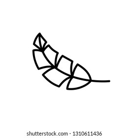 Leaf Line Icon In Flat Style Vector For App, UI, Websites. Black Icon Vector Illustration.