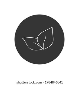 Leaf line icon flat style. Vector illustration