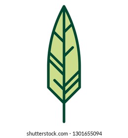 Leaf Line Icon. Green Minimal Flat Vector - EPS