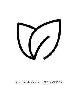 Leaf line icon illustration. suitable for vegan icon. icon related to packaging. Simple vector design editable. Pixel perfect at 32 x 32