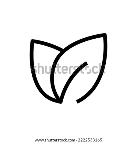 Leaf line icon illustration. suitable for vegan icon. icon related to packaging. Simple vector design editable. Pixel perfect at 32 x 32