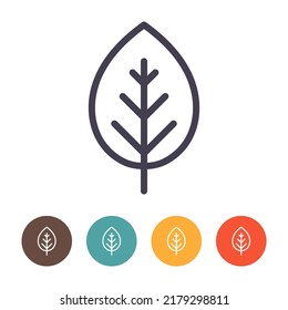 Leaf line icon isolated on white background