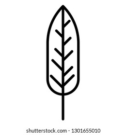 Leaf Line Icon. Minimal Flat Vector - EPS