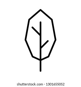 Leaf Line Icon. Minimal Flat Vector - EPS