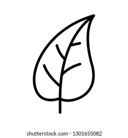Leaf Line Icon. Minimal Flat Vector - EPS