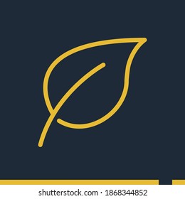 leaf line icon, outline vector illustration.