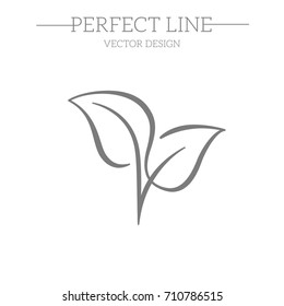 leaf line icon set