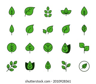Linke Linie Symbol gesetzt. Sammlung von Vektorsymbol im trendigen, flachen Stil auf weißem Hintergrund. Die Natur singt nach Design.