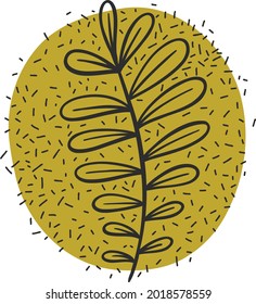 leaf line icon set, leaves - plant elements, icons, abstract spots