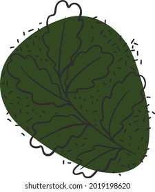 conjunto de iconos de línea de hoja, hojas - elementos de planta, iconos, puntos abstractos