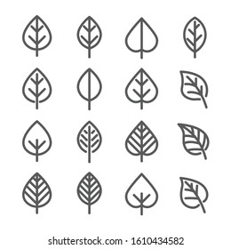 Leaf line icon set / Outline 01