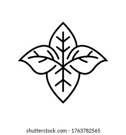 Leaf line icon. SImple vector design