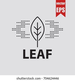 Leaf line icon in trendy isolated on grey background.Vector illustration.
