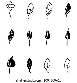 leaf line icon vector
