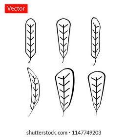 leaf line icon vector
