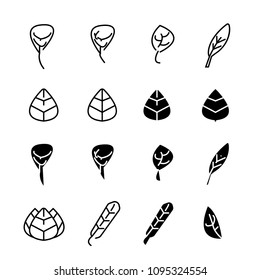 leaf line icon vector 3