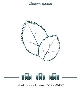 Leaf line icon, vector illustration.