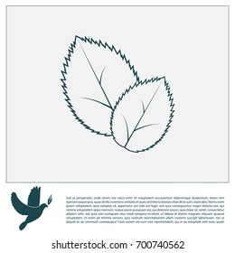 Leaf line icon, vector illustration.
