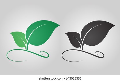 Leaf line Icon vector. logo nature concept