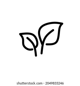 leaf line icon white background 
