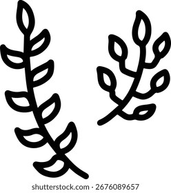 Diseño gráfico de ilustración de línea de hoja
