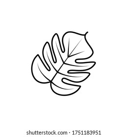 leaf line illustration icon on white background