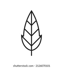 leaf line image. botanical, nature and environment sign. isolated vector in simple style