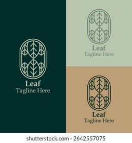 Logotipo de la línea de la hoja para la compañía