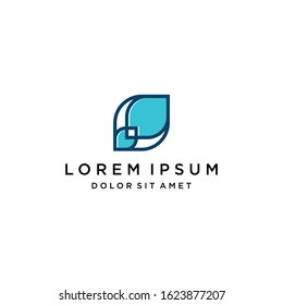Leaf Line Logo Icon Vector Symbol Template