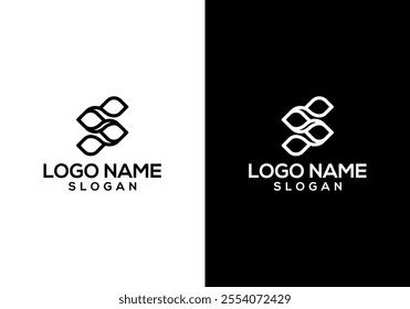 Leaf Line Logo Vector Letter S