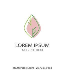 Leaf line logo vector and symbol