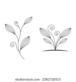 Leaf line logo vector and symbol